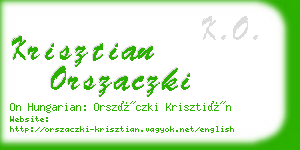 krisztian orszaczki business card